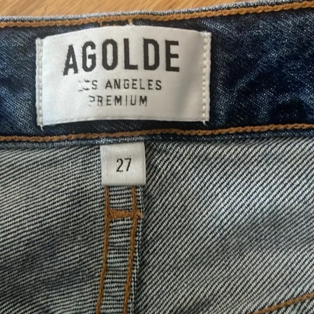 Agolde Women's Straight Leg Jeans in Dark Blue - Picture 6 of 9